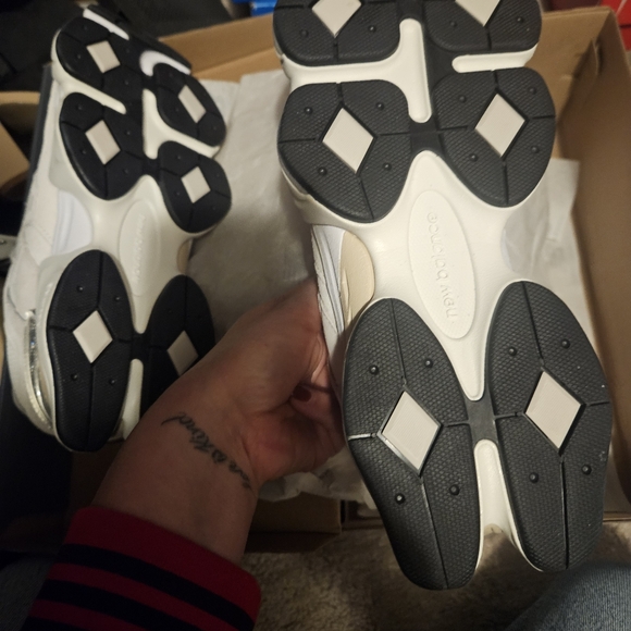 New. New Balance White and Silver Athletic Shoes - Picture 6 of 6